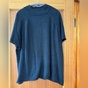 Eileen Fisher Short Sleeve Mock Neck Sweater, XL